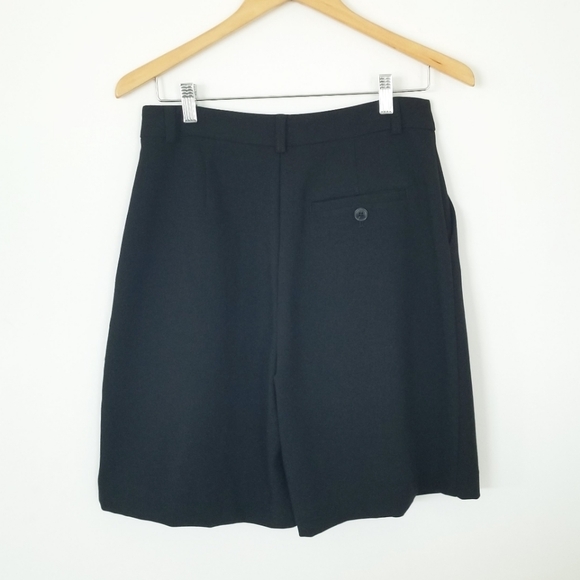 Maeve Anthropologie Avery High Rise High Waist Black Pleated Shorts Fluid Leg 6 - Picture 6 of 13